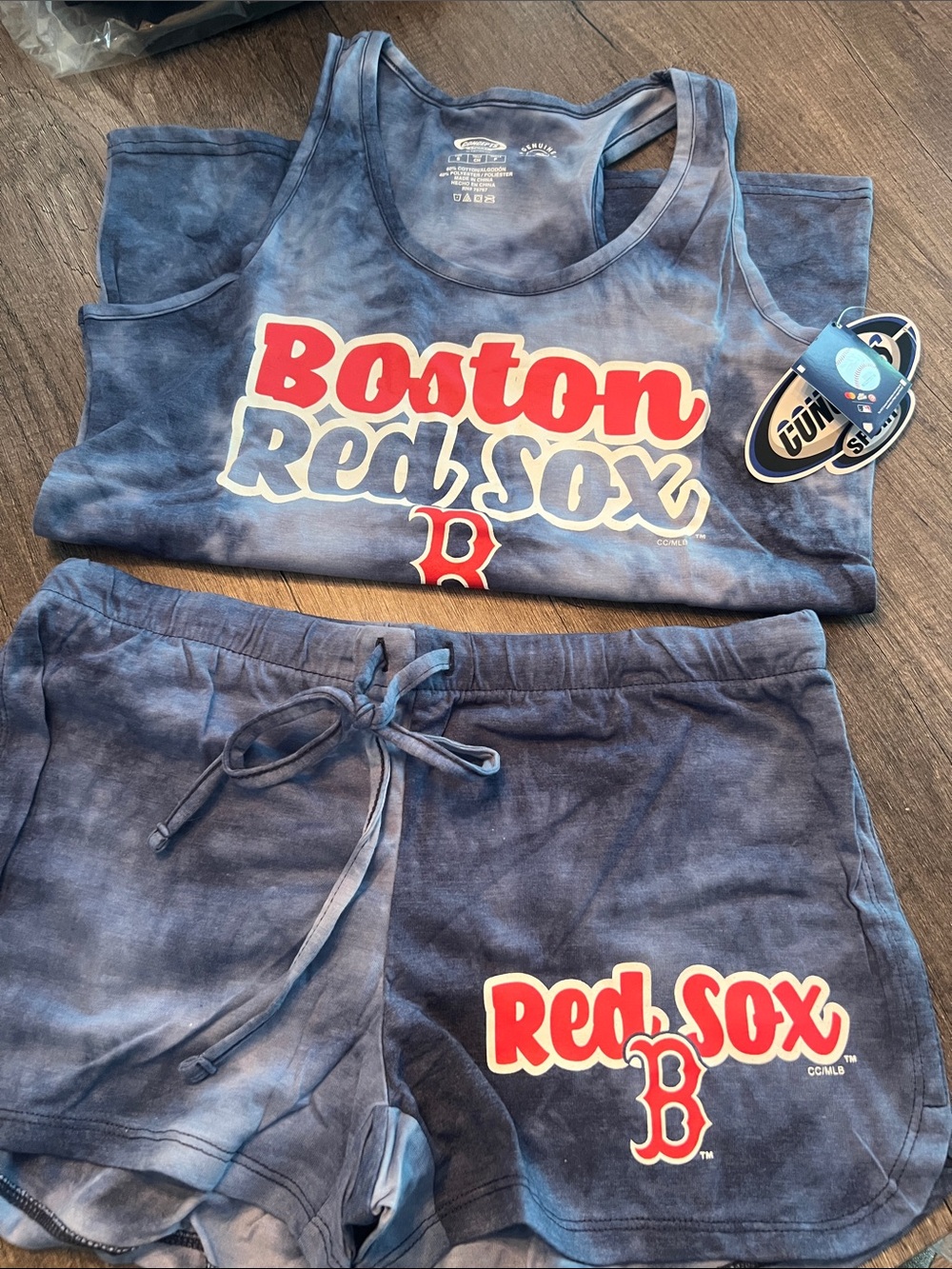 Boston Red Sox Tie-Dye Tank & Shorts Set - Navy Blue, Red, White